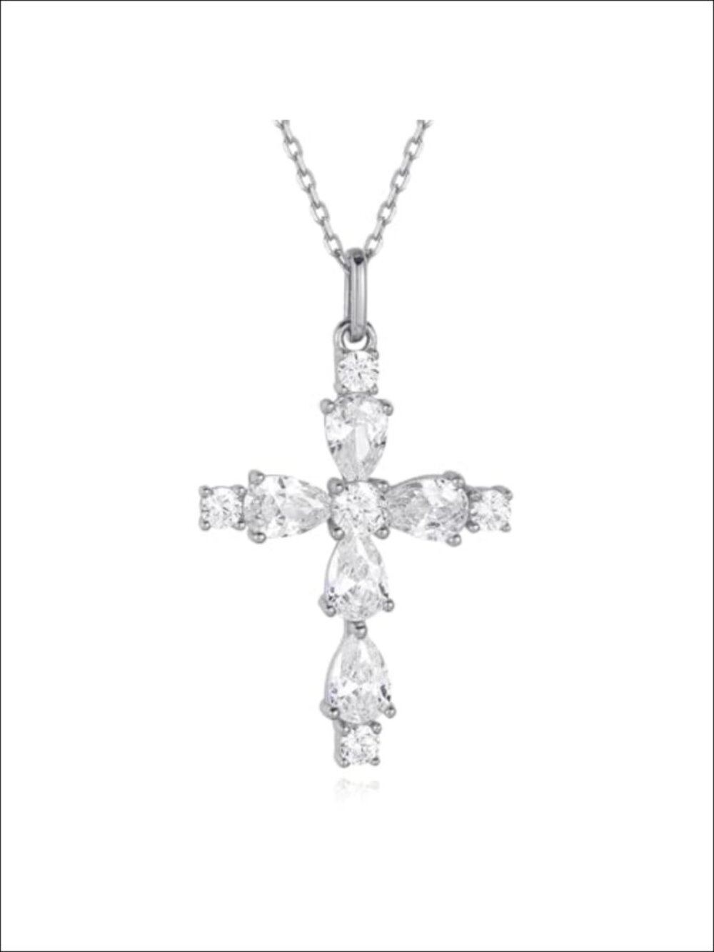 18K Gold Plated Cross Pendant Necklace for Women Cubic Zirconia Hypoallergenic